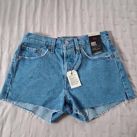 Levi's 501 Ojai Light Stone High Rise Shorts NWT Sz 27 - Picture 6 of 15